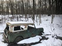 International Harvester Scout gen  met its last crick a long time ago Apparently the x in these wasnt too reliable- on a trail by an old farm