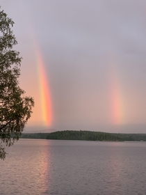 ITAP of a double rainbow just before midnight in sweden