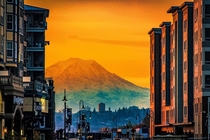 ITAP of This mornings sunrise over Mount Rainier Washington State Tacoma