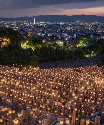 Japanese Cemetery overlooking Kyoto Japan