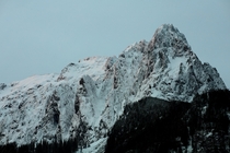Just a hint of sunrise color on Mount Index today 