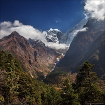 Kantega amp Thamserku mountains Nepal  by Maxim Letovaltsev