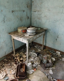 Kitchen of a Fully Furnished Abandoned Home 