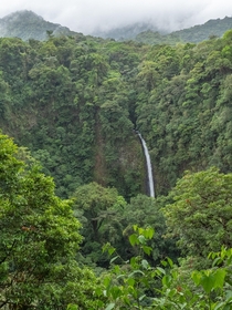 La Fortuna Waterfall as seen from a distance La Fortuna Costa Rica 