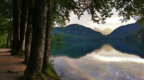 Lake Forggensee in the evening Fussen Germany 