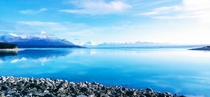 Lake Pukaki with Aoraki  Mt Cook New Zealand 
