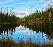 Lake Reflection Oulanka Nationalpark Finnland 