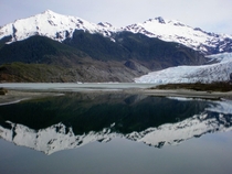 Lake reflections at the Mendenhall Glacier Juneau AK  x