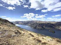 Lake Thirlmere from a walk up Helvellyn UK 