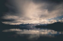 Lake Wanaka in the beautiful South Island of New Zealand just after a night of rain 