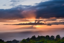 Lanai as seen from Maui HI at sunset  x
