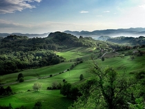 Landscape of Zagorje a region in northern Croatia x