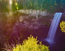 Last light on Brandywine Falls Whistler BC Canada 