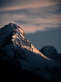 Last light on the slopes of Engadin Switzerland 