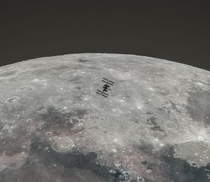 Last night I captured the ISS transiting the moon Here is a close crop from my shot 