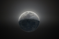 Last Nights moon with Earthshine enhanced 