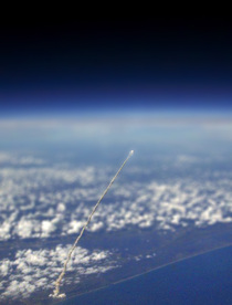 Launch photographed from space tilt-shift photography