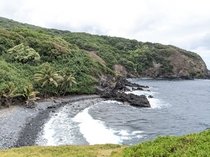 Lava Rock Beach on the edge of the Jungle on the South Side of Maui Hawaii 