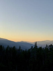 Layers of the White Mountains at sunset NH USA 