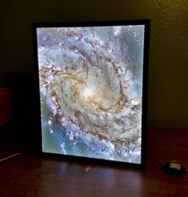 LED edge-lit galaxy themed picture frame using parts from cracked TV 
