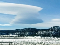 Lenticular cloud formation near the Spanish Peaks in Colorado looked like a UFO