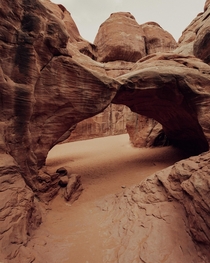 Lesser know arch in Arches National Park Sand Dune Arch  Instagram maverickocean