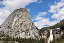 Liberty Cap feat Nevada Falls from the John Muir Trail in Yosemite 