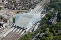 Lige-Guillemins railway station in Liege Belgium  by Santiago Calatrava