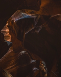 Light seeping into Antelope Canyon Arizona 