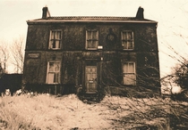 Lith print of an abandoned house in Cork Ireland shot on infrared film