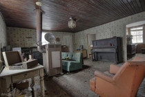 Living Room Inside an Abandoned s Time Capsule House 