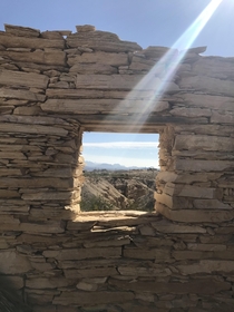 Living room view from mining ghost town Terlingua TX