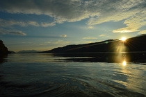 Loch Ness at sundown Scotland 