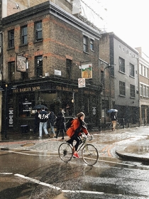 London in the rain  x