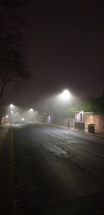London suburbs fog