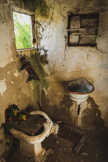 Long abandoned bathroom old house in Portugal Cacia
