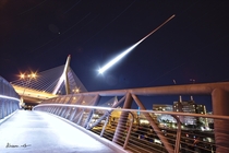 Long exposure of a lunar eclipse over Boston 