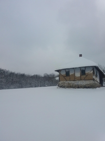 Long time abandoned house during winter