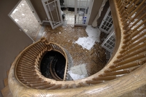 Looking Down A Spiral Staircase Inside an Abandoned Mansion I Discovered Two Years Ago Today 