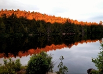 Looking East from the shadow of the sunset Algonquin Park Ontario Canada 