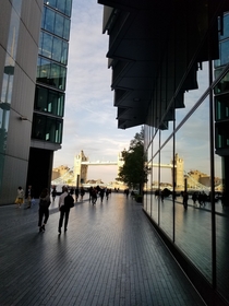Looking towards the Tower Bridge London UK OC