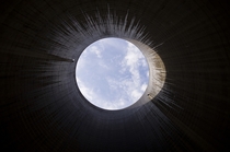 Looking up from inside a power station cooling tower  x 