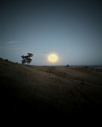 Looks like an oil painting of the sun but its actually a photo of the full moon Dookie Australia 