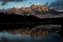 Love how foreboding the Tetons look in this one - Grand Teton National Park USA 