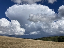 lovely Cumulonimbus over the countryside Wye Downs UK 