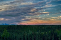 Lovely Landscape at Sunset in Soldotna Alaska 