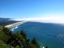 Low-hanging clouds over the Oregon coast 