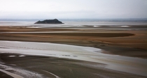 Low tide view from Mont Saint Michel France 
