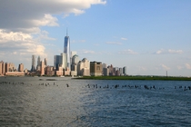 Lower Manhattan skyline New York as seen from Jersey City 