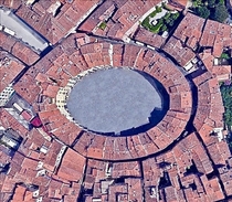 Lucca Italy A square where was the Roman Amphitheater